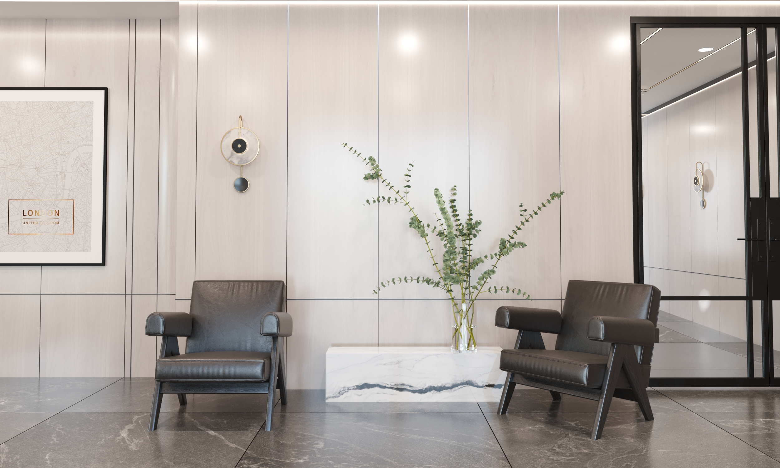 Heights, London — a bright residential interior with a pared-back palette.